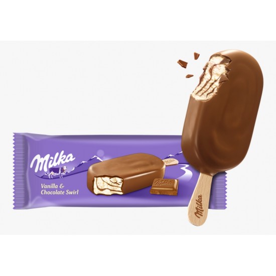 MILKA ICE CREAM VANILLA & CHCCOLATE SWIRL90ML 90290010