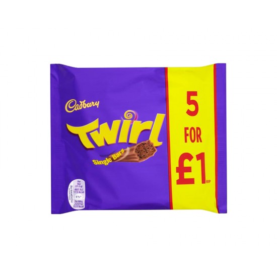 Cadbury Twirl 5 Chocolate Bar 107.5 g