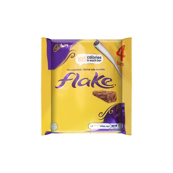 Cadbury Flake Chocolate Bar 4 packs, 80 gram.