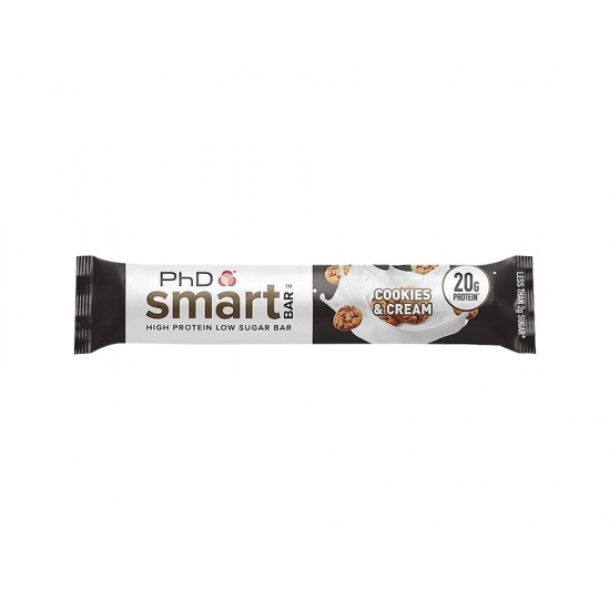 PHD SMART HIGH PROTEIN COOKIES & CREAM BAR 64G