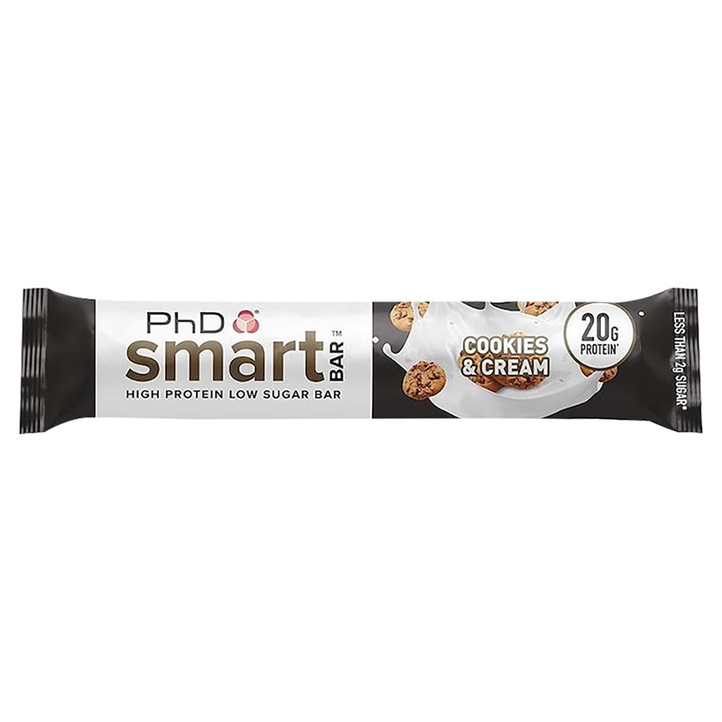 PHD SMART HIGH PROTEIN COOKIES & CREAM BAR 64G