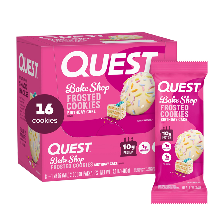 Quest Protein Frosted Cookies Birthday Cake 50G*8 Pcs