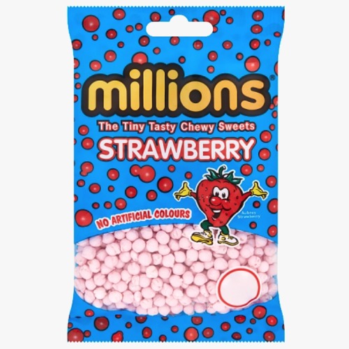 MIILLIONS STRAWBERRY FLAVOR SWEETS 1.49P 110G 30030032