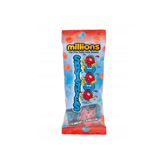 MILLIONS SQUISHES -STRAWBERRY BUBBLEGUM 150G 30030036