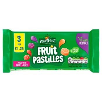 Rowntrees Fruit Pastilles 123g 1.25P