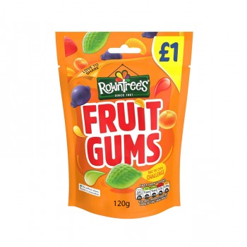 ROWNTREES FRUIT GUMS VEGAN1.25P 120G 30020009