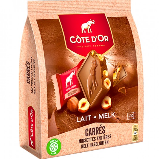 Cote D'or carres milk Chocolate with Hazelnuts 200g