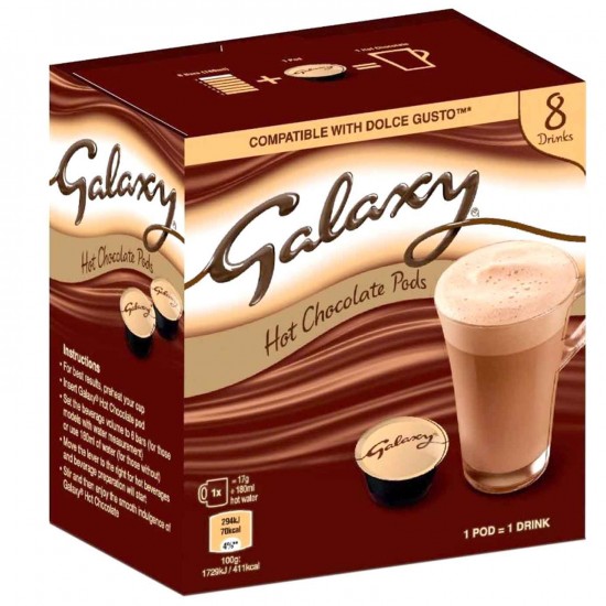 Galaxy 8 Hot Chocolate Pods. Dolce Gusto Compatible 136g - London